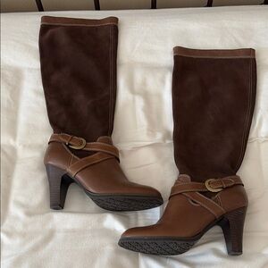 Brown Leather Knee-High Boots